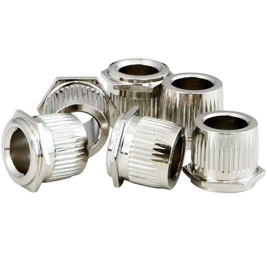 NEW (6) Gotoh Vintage HEX Shape Adapter Bushings For 10mm Headstock Hole, NICKEL