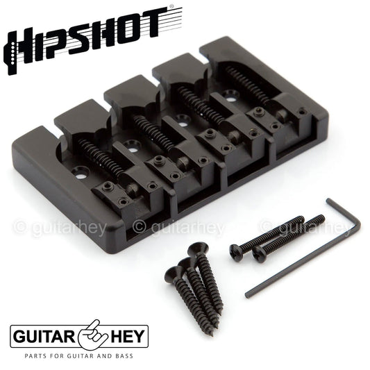 NEW Hipshot 5A4FM2AB 4 string A Style Fender Mount Aluminum Bass Bridge - BLACK