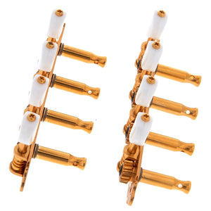 NEW Gotoh MA40 "A Style" Tuning Keys For Mandolin Pegs White Pearl Buttons, GOLD