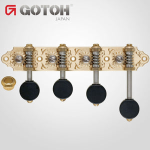 NEW Gotoh MF510 "F Style" Tuning Keys Mandolin Pegs Black Plastic Buttons BRASS