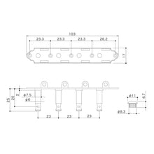 Load image into Gallery viewer, NEW Gotoh MF510 &quot;F Style&quot; Tuning Keys Mandolin Pegs Black Plastic Buttons BRASS