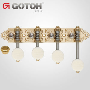 NEW Gotoh MF510 "F Style" Tuning Keys Mandolin Pegs Ivory Plastic Buttons BRASS