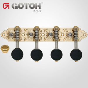 NEW Gotoh MA510 "A Style" Tuning Keys Mandolin Pegs Black Plastic Buttons BRASS