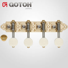 Load image into Gallery viewer, NEW Gotoh MA510 &quot;A Style&quot; Tuning Keys Mandolin Pegs Ivory Plastic Buttons BRASS