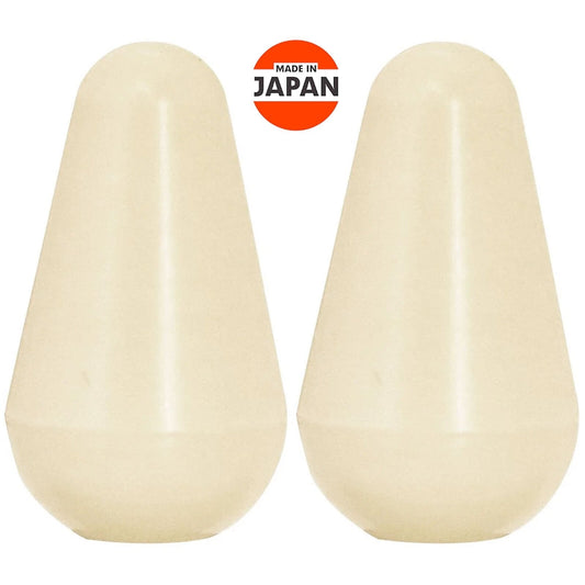 NEW (2) Switch Knobs (METRIC size) For Lever switches Strat Guitar Style - CREAM