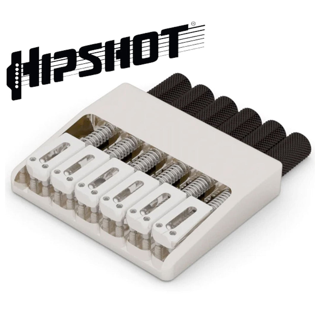 NEW Hipshot 6 String Guitar Headless ALUMINUM Fixed Bridge Brass Knobs - NICKEL