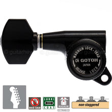 Load image into Gallery viewer, NEW Gotoh SG381-07 MGTB 6 In-Line LEFT-HANDED Locking Tuners Non-Staggered BLACK