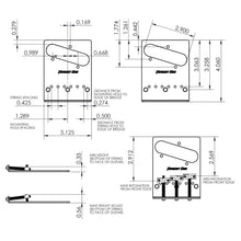 Load image into Gallery viewer, NEW Hipshot Telecaster® Retrofit Bridge 3 Mount Hole Compensated Saddles - BLACK