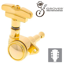 Load image into Gallery viewer, NEW Grover 509 LOCKING Tuners 3x3 Modern Gibson Les Paul IMPERIAL Buttons - GOLD