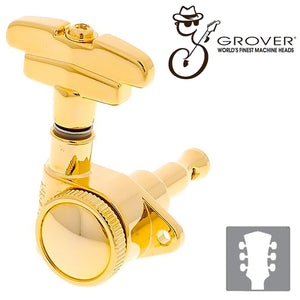 NEW Grover 509 LOCKING Tuners 3x3 Modern Gibson Les Paul IMPERIAL Buttons - GOLD