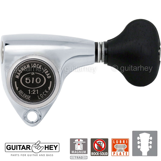 NEW Gotoh SGV510Z-ES5 MGT L3+R3 LOCKING Tuners Set 21:1 Gear Ratio 3x3 - CHROME