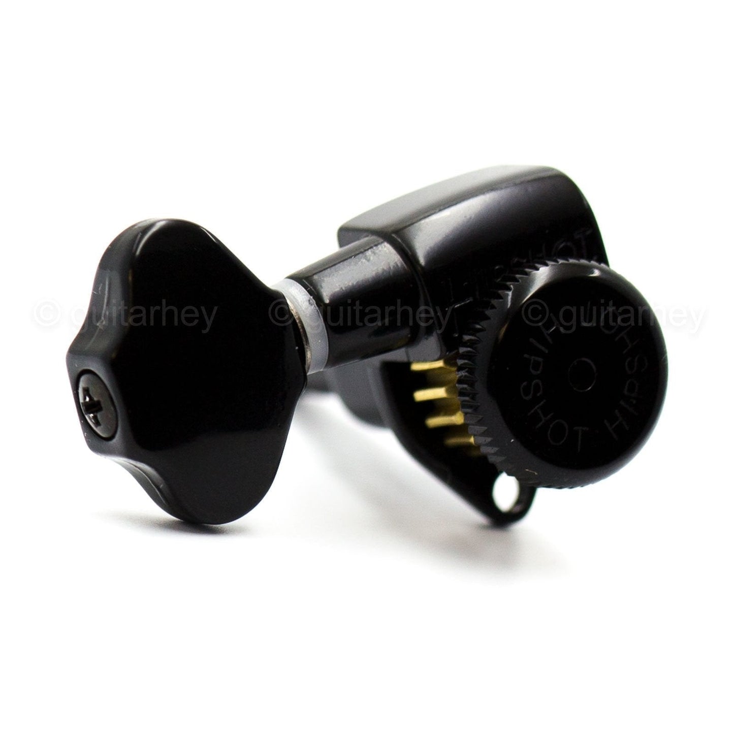 NEW Hipshot 6 inline LEFT-HANDED Non-Staggered Locking VICTORIAN Buttons - BLACK