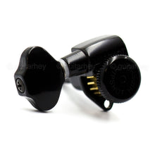 Load image into Gallery viewer, NEW Hipshot 6 inline LEFT-HANDED Non-Staggered Locking VICTORIAN Buttons - BLACK