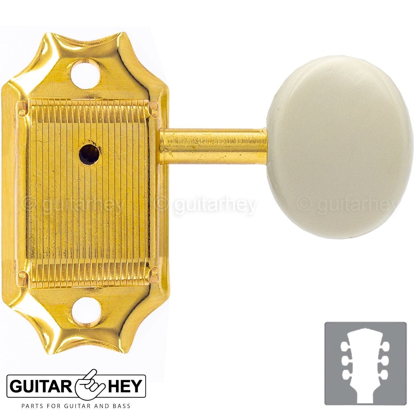 NEW Gotoh SD90-05MA Tuners Tuning Vintage Keys L3+R3 Plastic Buttons 3x3 - GOLD
