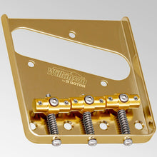 Load image into Gallery viewer, NEW Wilkinson By Gotoh WT3 Vintage Style Tele Bridge BRASS Saddles - GOLD