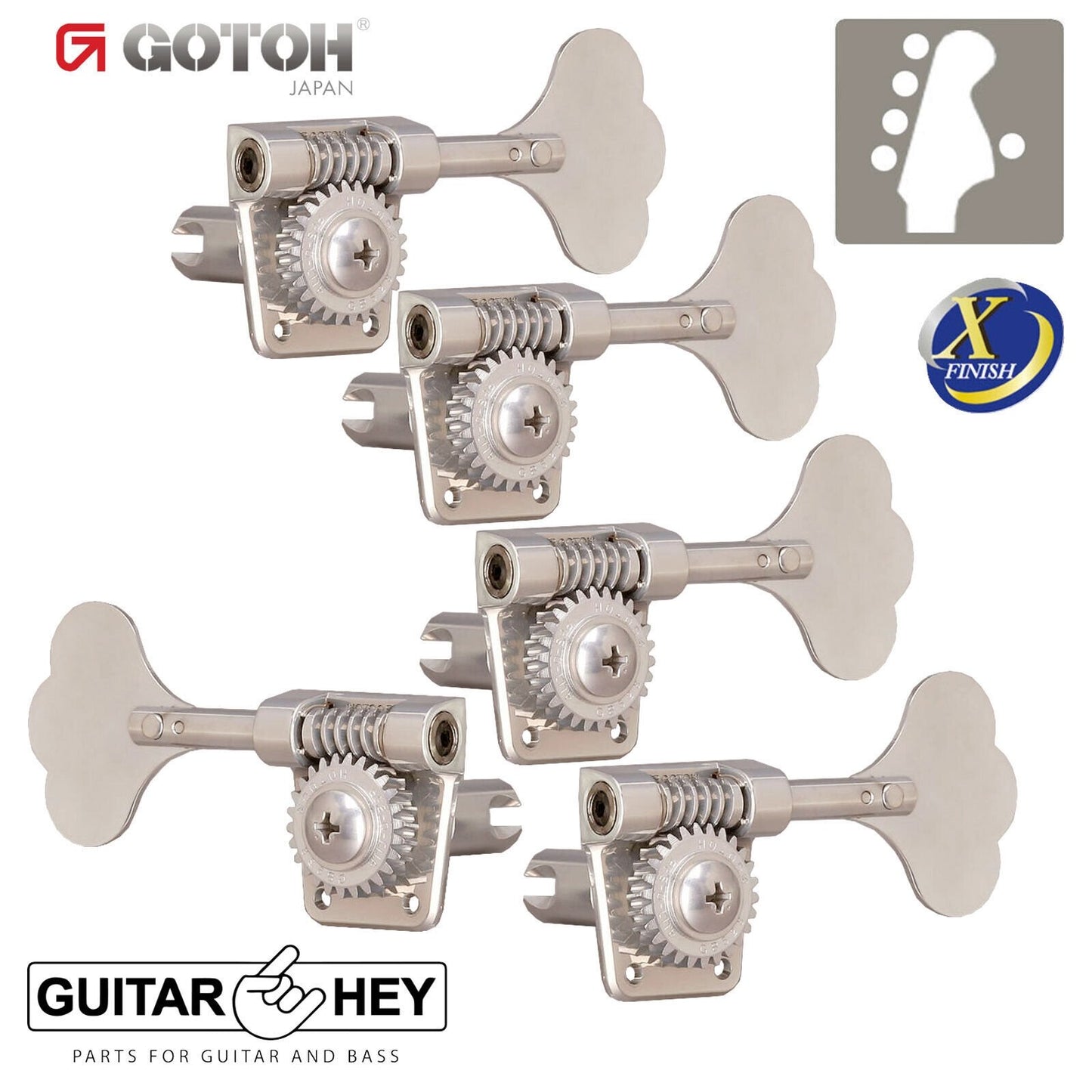 NEW Gotoh GB528 Res-O-Lite Vintage Bass L4+R1 Lightweight 4x1 - ANTIQUE X-NICKEL