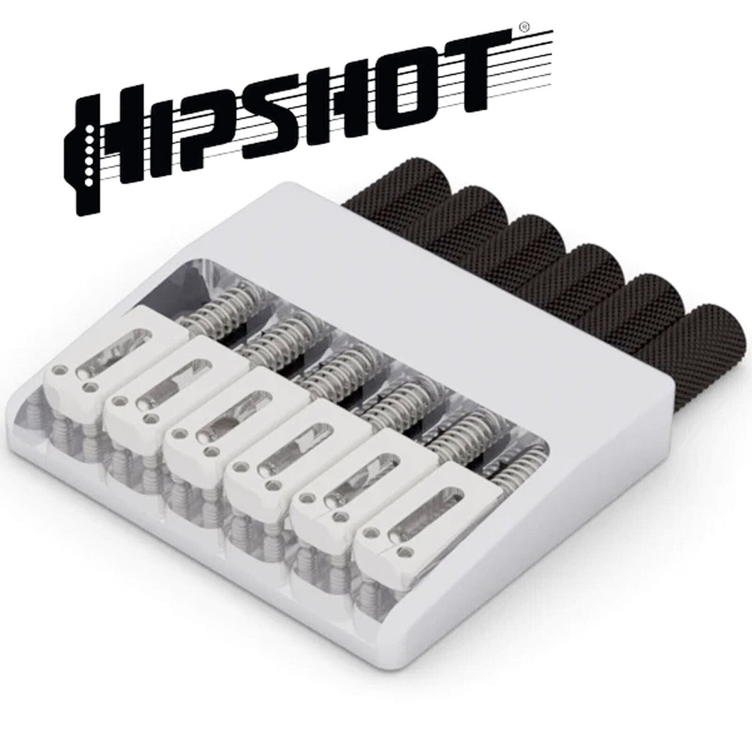 NEW Hipshot 6 String Guitar Headless ALUMINUM Fixed Bridge Brass Knobs - CHROME