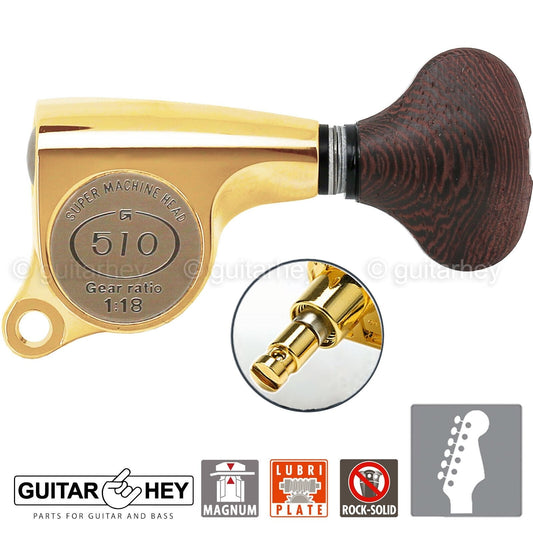 NEW Gotoh SGS510Z-TS5 MG MAGNUM Locking DSL 6 IN LINE Set 1:18 Right Handed GOLD