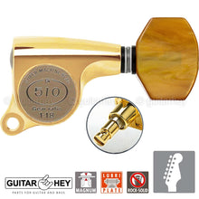 Load image into Gallery viewer, NEW Gotoh SGS510Z-P8 MG MAGNUM Locking DSL 6 IN LINE Set 1:18 Right Handed GOLD