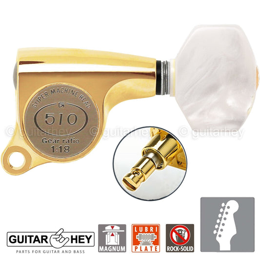NEW Gotoh SGS510Z-P7 MG MAGNUM Locking DSL 6 IN LINE Set 1:18 Right Handed GOLD