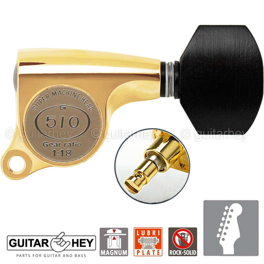 NEW Gotoh SGS510Z-EN07 MG Set MAGNUM LOCK DSL 6 IN LINE 1:18 Right Handed - GOLD
