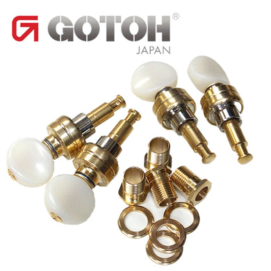 NEW Gotoh UPTL-UBN Sealed Planetary Ukulele LONG Tuning Keys Ivory Buttons, GOLD