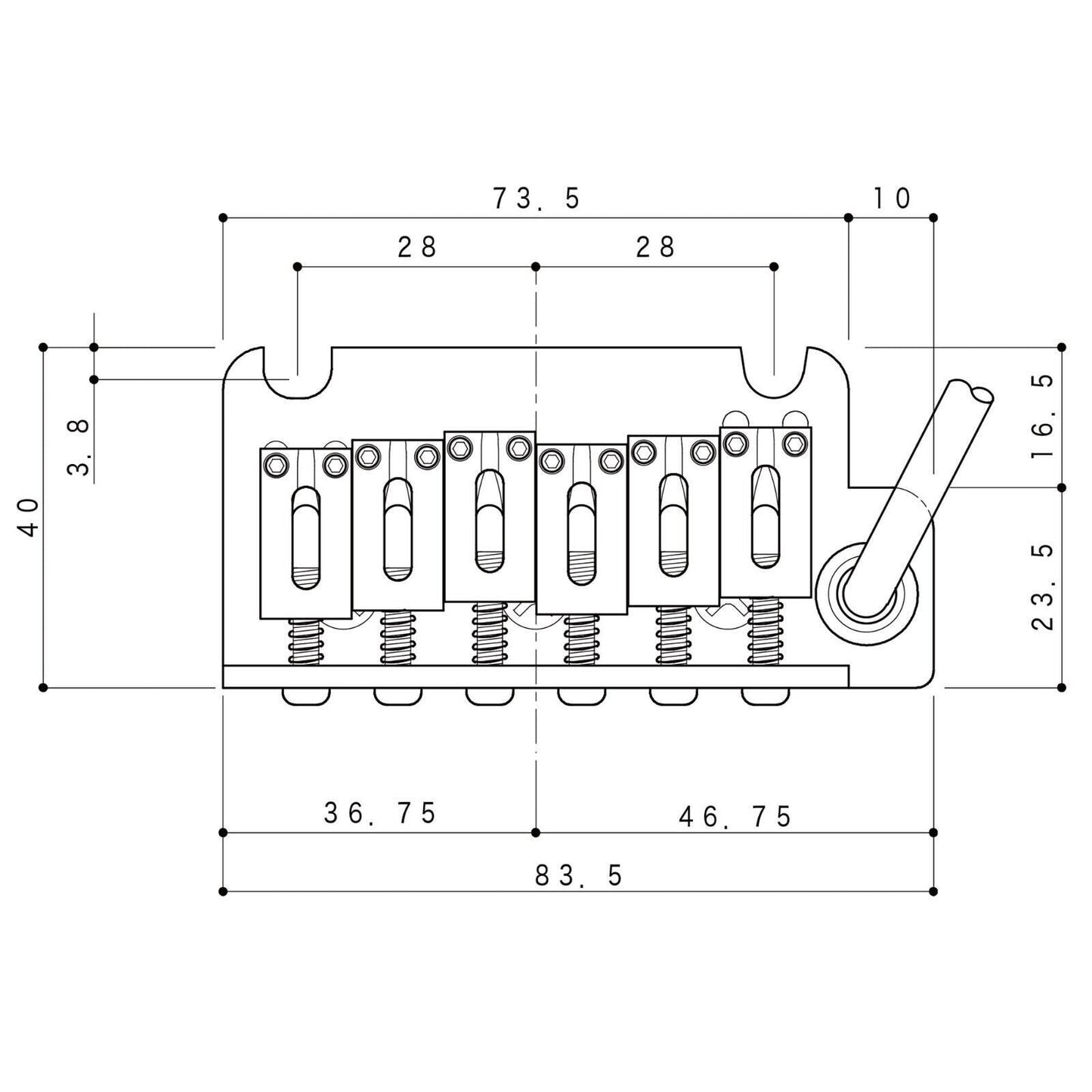 NEW Gotoh 510TS-FE1 Non-locking 2 Point Tremolo Bridge 37mm Steel Block - COSMO