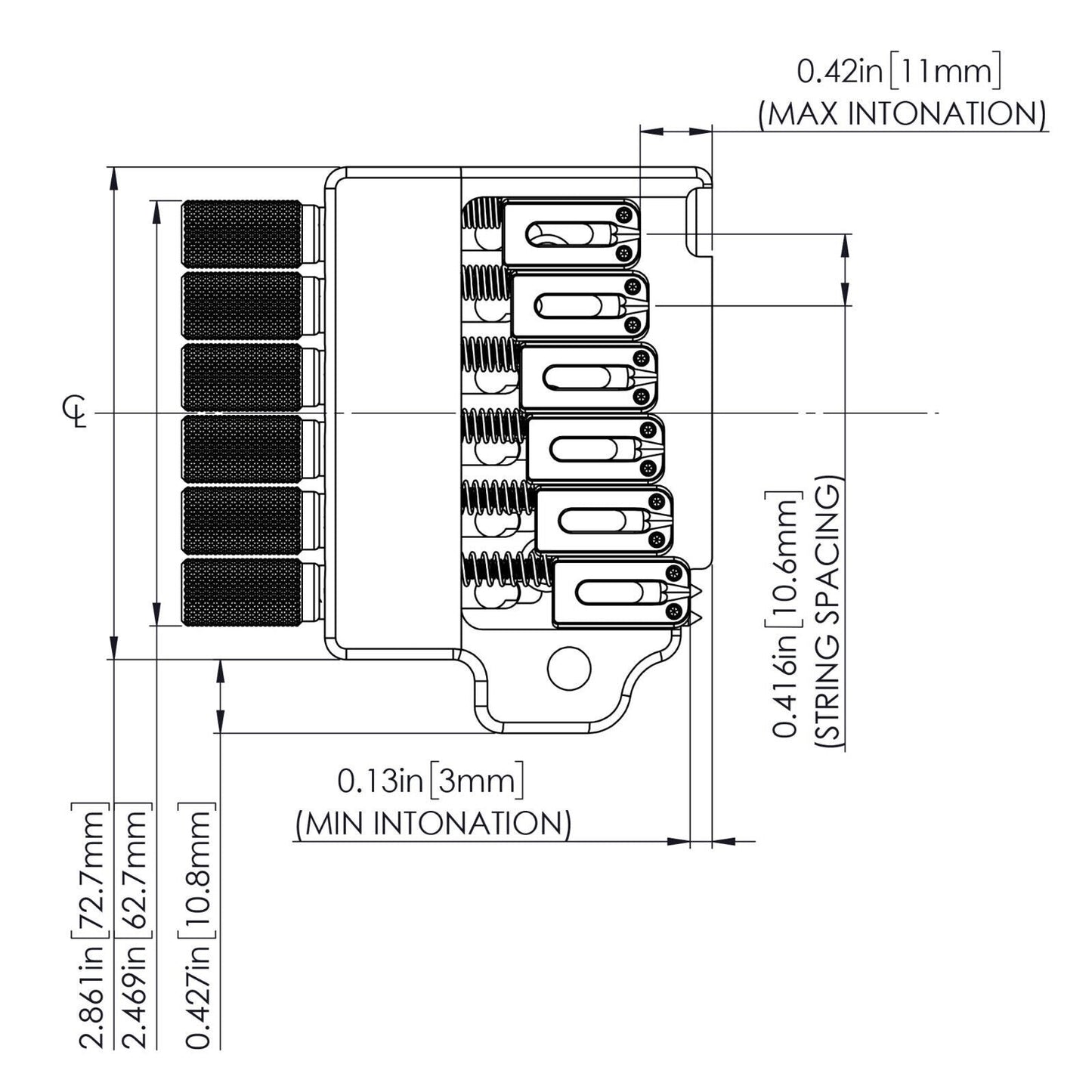 NEW Hipshot 6-String Guitar Headless Tremolo Bridge Right Handed - GOLD
