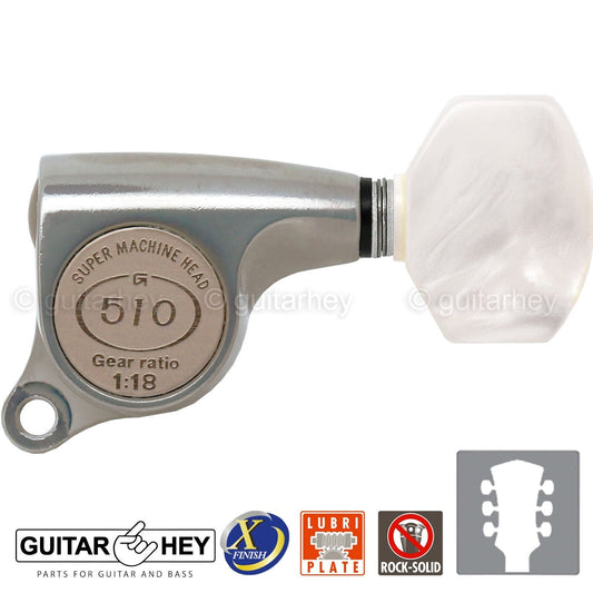 NEW Gotoh SGS510Z-P7 L3+R3 Set Mini Tuners 1:18 Ratio 3x3 - ANTIQUE X-NICKEL