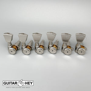 NEW Hipshot Grip-Lock Non-Staggered LOCKING TUNERS 6 In Line Keystone - NICKEL