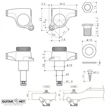 Load image into Gallery viewer, NEW Gotoh SGS510Z-P7 MGT 6 in line Locking Tuners Set w/ 18:1 Ratio BLACK SATIN