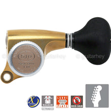 Load image into Gallery viewer, NEW Gotoh SGS510Z-ES5 MGT 6 in line Locking Tuners Set 18:1 Ratio ANTIQUE X-GOLD