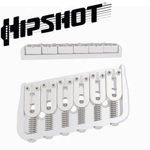 USA Hipshot 6 String Multi-Scale Fixed Guitar Bridge 11° Angle .125" Flr CHROME