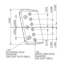 Load image into Gallery viewer, USA Hipshot 6 String Multi-Scale Fixed Guitar Bridge 11° Angle .125&quot; Flr CHROME