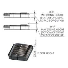 Load image into Gallery viewer, USA Hipshot 6 String Multi-Scale Fixed Guitar Bridge 11° Angle .125&quot; Flr CHROME