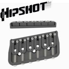 Carregar imagem no visualizador da galeria, USA Hipshot 6 String Multi-Scale Fixed Guitar Bridge 11° Angle .125&quot; Floor BLACK
