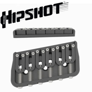 USA Hipshot 6 String Multi-Scale Fixed Guitar Bridge 11° Angle .125" Floor BLACK