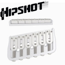 Carregar imagem no visualizador da galeria, USA Hipshot 6 String Multi-Scale Fixed Guitar Bridge 11° Angle .125&quot; Flr NICKEL