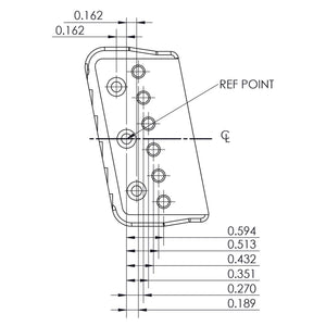 USA Hipshot 6 String Multi-Scale Fixed Guitar Bridge 11° Angle .125" Flr NICKEL