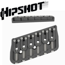 Carregar imagem no visualizador da galeria, USA Hipshot 6 String Multi-Scale Fixed Guitar Bridge 18° Angle .125&quot; Floor BLACK