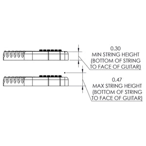 USA Hipshot 6 String Multi-Scale Fixed Guitar Bridge 18° Angle .125" Floor BLACK