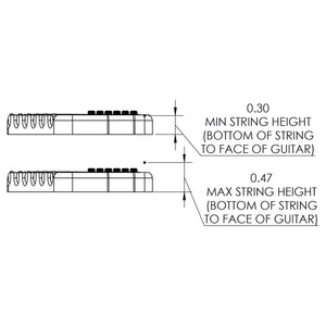 USA Hipshot 6 String Multi-Scale Fixed Guitar Bridge 18° Angle .125" Flr NICKEL