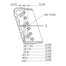 Carregar imagem no visualizador da galeria, USA Hipshot 6 String Multi-Scale Fixed Guitar Bridge 18° Angle .175&quot; Flr NICKEL