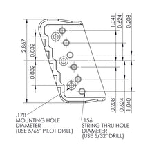 Load image into Gallery viewer, USA Hipshot 6 String Multi-Scale Fixed Guitar Bridge 18° Angle .175&quot; Floor SATIN