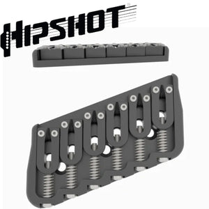 USA Hipshot 6 String Multi-Scale Fixed Guitar Bridge 21° Angle .125" Floor BLACK