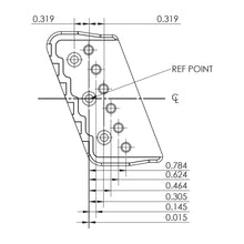 Carregar imagem no visualizador da galeria, USA Hipshot 6 String Multi-Scale Fixed Guitar Bridge 21° Angle .125&quot; Flr NICKEL