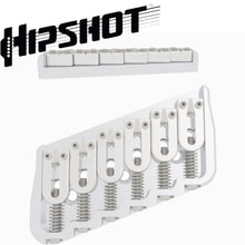 Carregar imagem no visualizador da galeria, USA Hipshot 6 String Multi-Scale Fixed Guitar Bridge 21° Angle .175&quot; Flr NICKEL