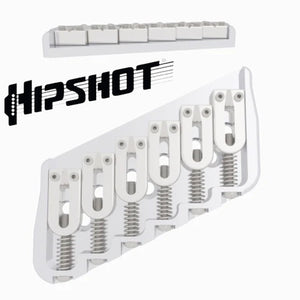 USA Hipshot 6 String Multi-Scale Fixed Guitar Bridge 26° Angle .125" Flr NICKEL