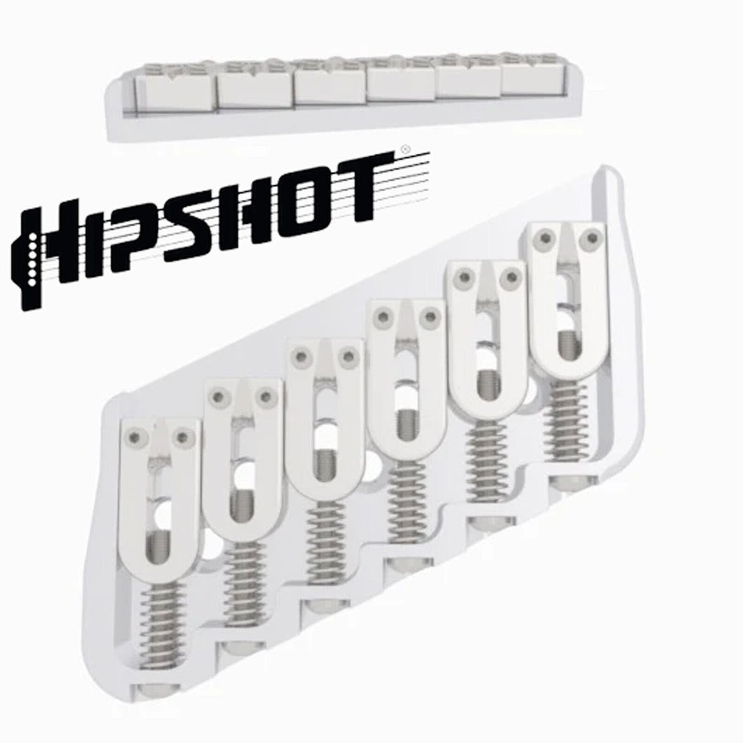 USA Hipshot 6 String Multi-Scale Fixed Guitar Bridge 26° Angle .125