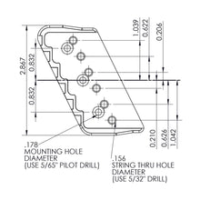 Carregar imagem no visualizador da galeria, USA Hipshot 6 String Multi-Scale Fixed Guitar Bridge 26° Angle .125&quot; Flr NICKEL